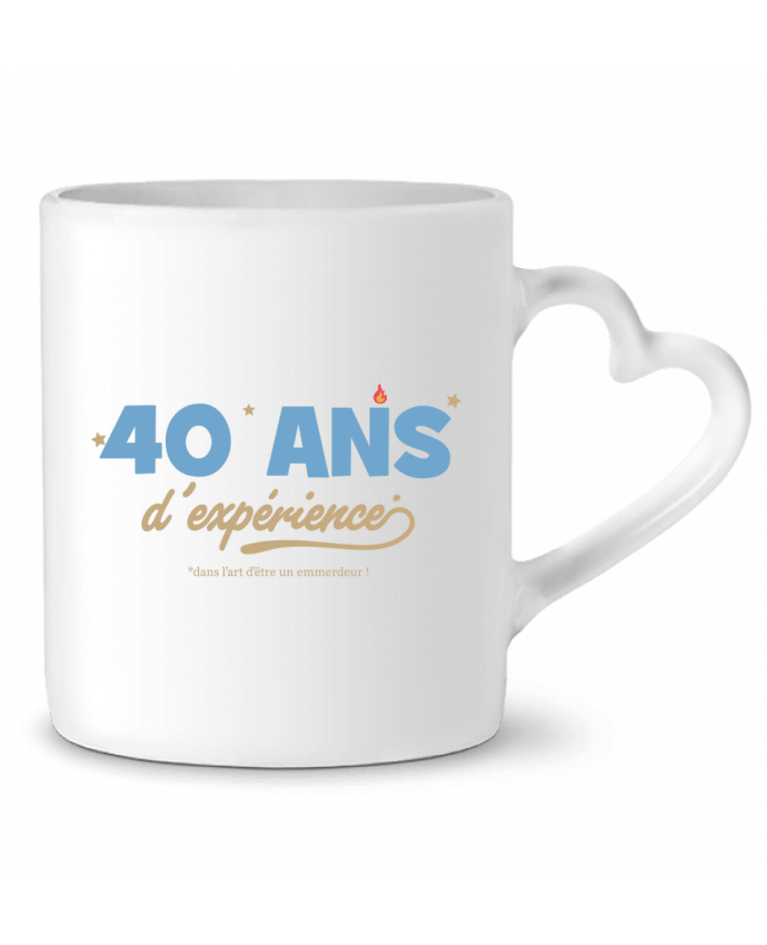 Mug coeur 40 ans d'expérience - Anniversaire par tunetoo