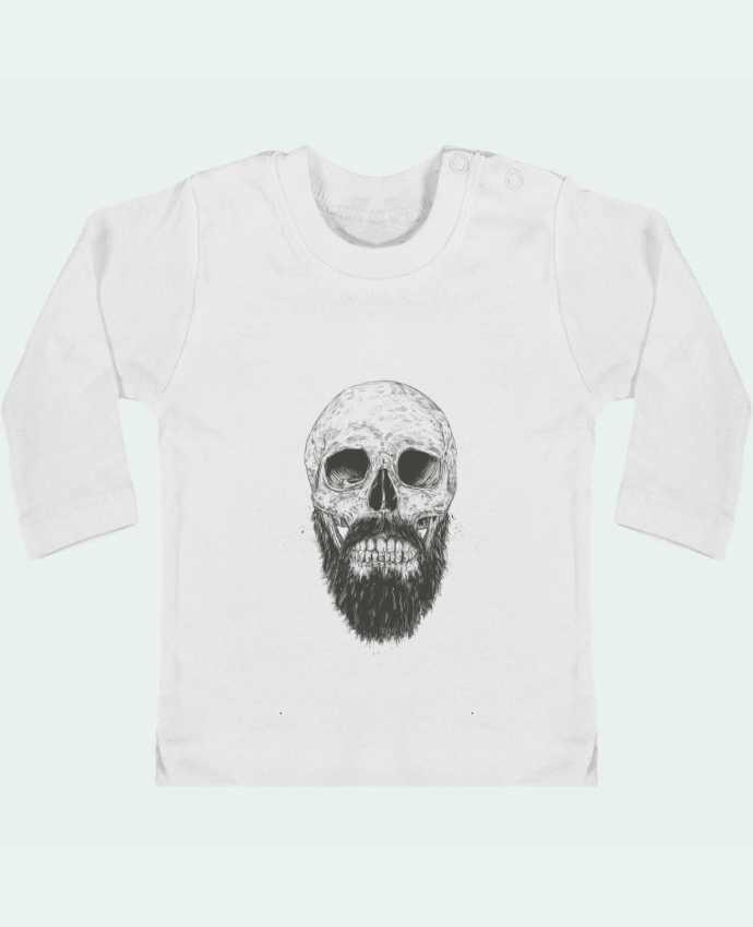Baby T-shirt with press-studs long sleeve Beard is not dead manches longues du designer Balàzs Solti
