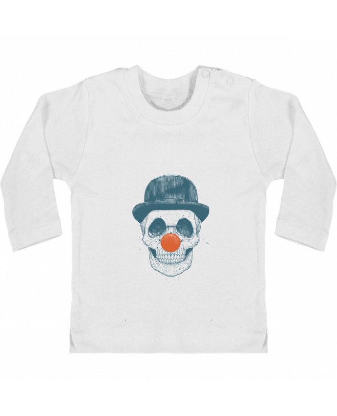 Baby T-shirt with press-studs long sleeve Dead Clown manches longues du designer Balàzs Solti