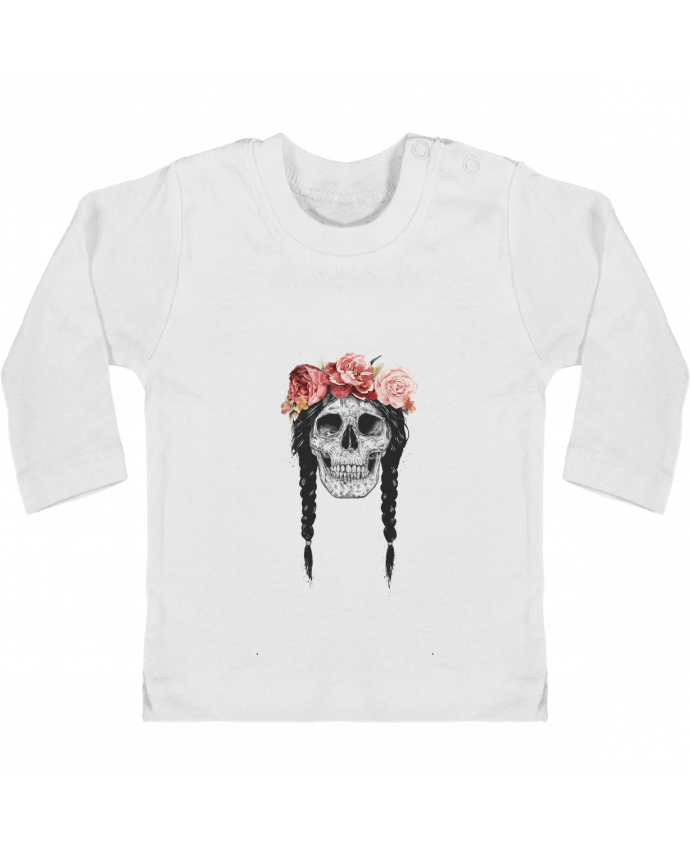 Baby T-shirt with press-studs long sleeve Festival Skull manches longues du designer Balàzs Solti