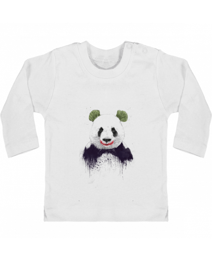 Baby T-shirt with press-studs long sleeve Jokerface manches longues du designer Balàzs Solti