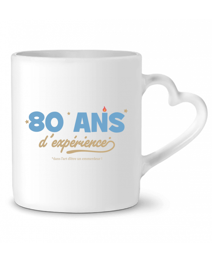 Mug coeur 80 ans d'expérience - Anniversaire par tunetoo