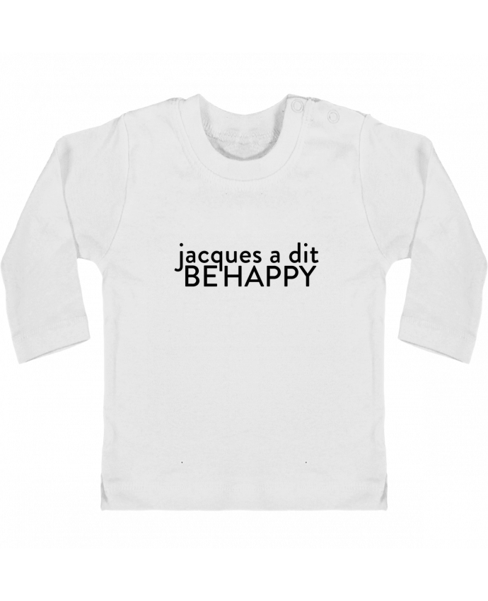 Camiseta Bebé Manga Larga con Botones  Be Happy manches longues du designer tunetoo