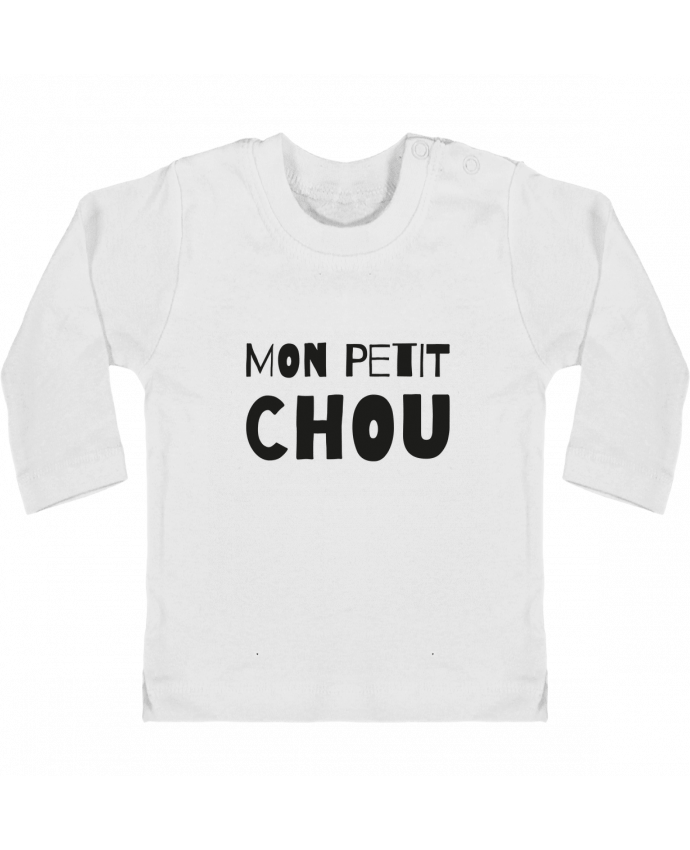 Baby T-shirt with press-studs long sleeve Mon petit chou manches longues du designer tunetoo