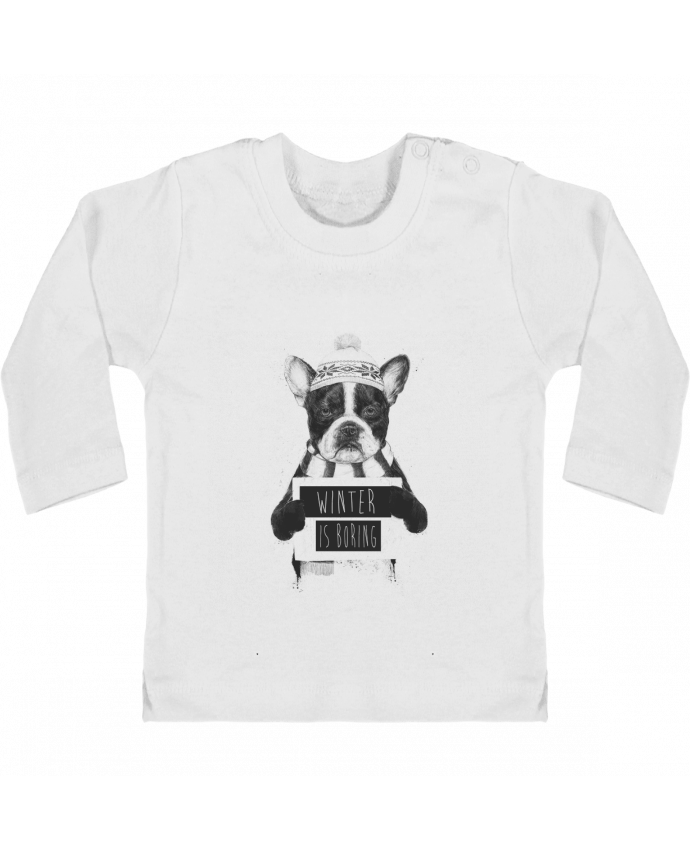 Camiseta Bebé Manga Larga con Botones  Winter is boring manches longues du designer Balàzs Solti