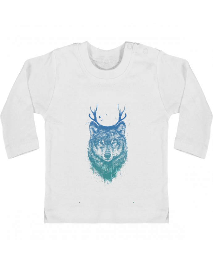 Baby T-shirt with press-studs long sleeve Deer-Wolf manches longues du designer Balàzs Solti