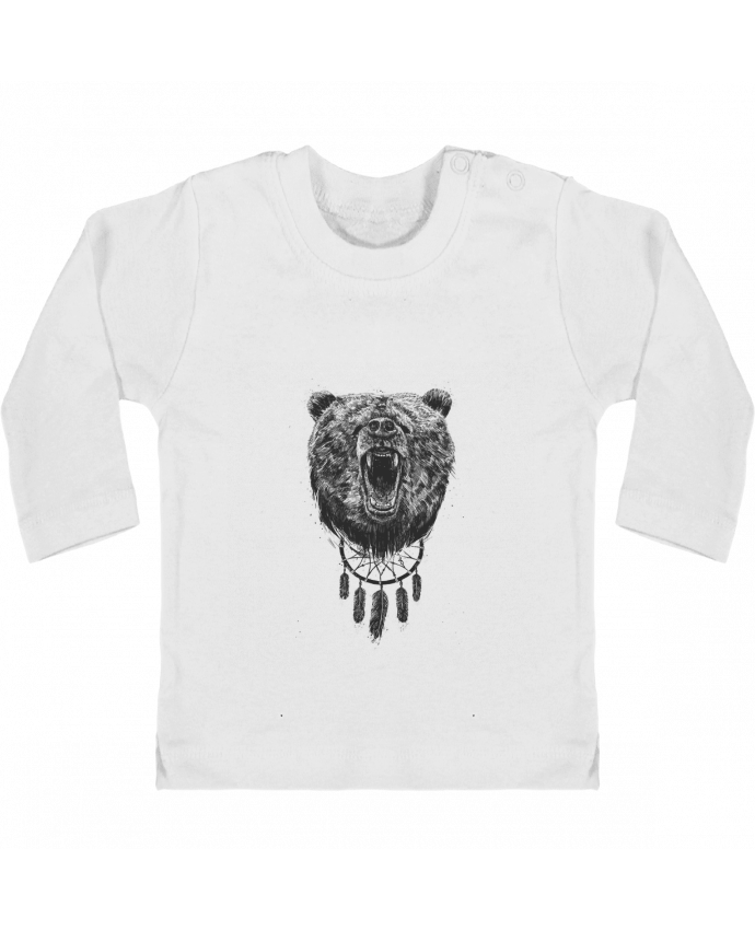 Baby T-shirt with press-studs long sleeve dont wake the bear manches longues du designer Balàzs Solti