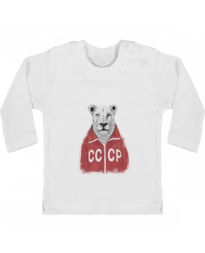 Camiseta Bebé Manga Larga con Botones  Soviet manches longues du designer Balàzs Solti