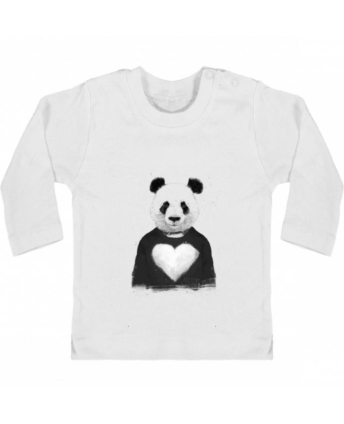 Baby T-shirt with press-studs long sleeve lovely_panda manches longues du designer Balàzs Solti