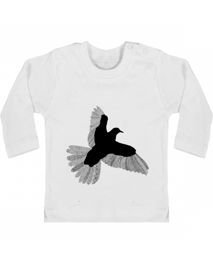 Baby T-shirt with press-studs long sleeve Bird manches longues du designer Florent Bodart