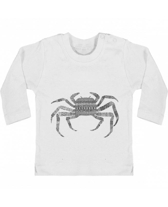 Camiseta Bebé Manga Larga con Botones  Crab manches longues du designer Florent Bodart