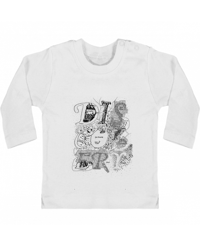 Camiseta Bebé Manga Larga con Botones  Discovery manches longues du designer Florent Bodart