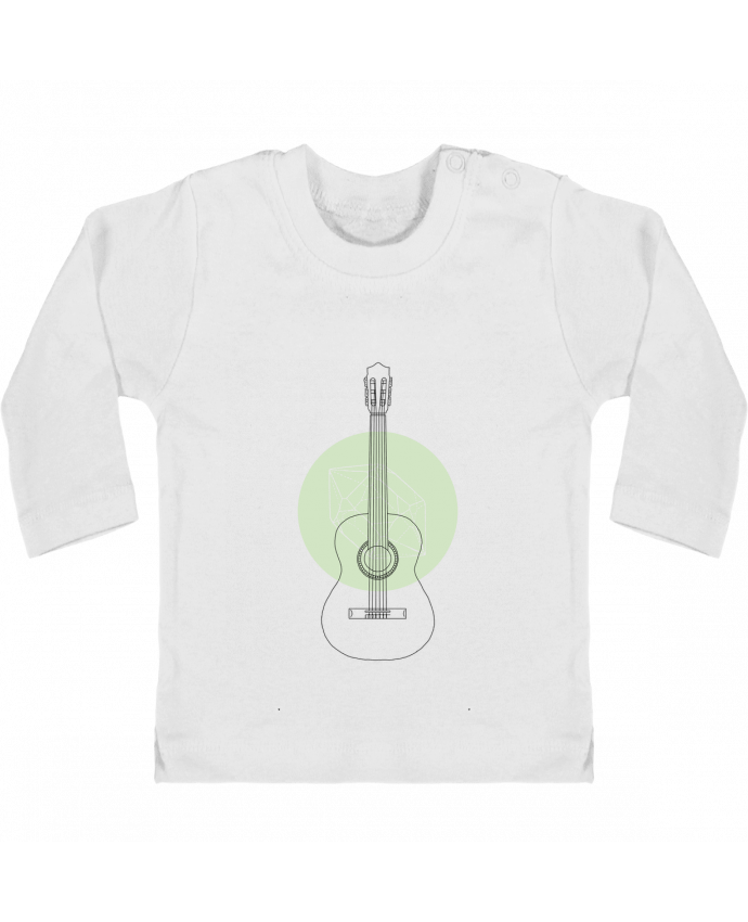Camiseta Bebé Manga Larga con Botones  Guitar manches longues du designer Florent Bodart