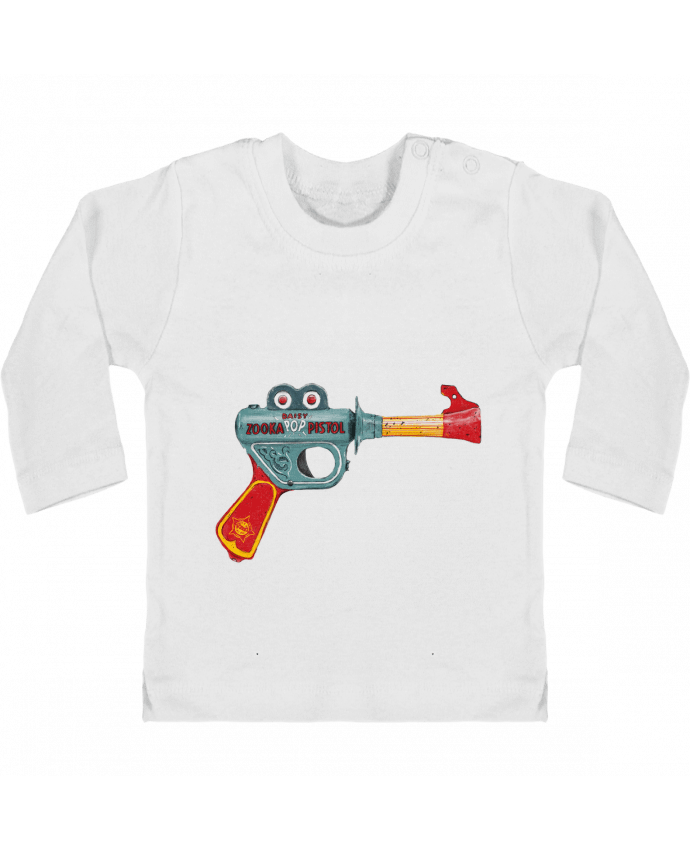 Camiseta Bebé Manga Larga con Botones  Gun Toy manches longues du designer Florent Bodart