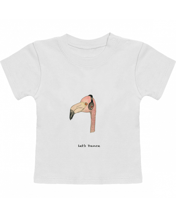Camiseta Bebé Manga Corta Flamingo LET'S DANCE by La Paloma manches courtes du designer La Paloma