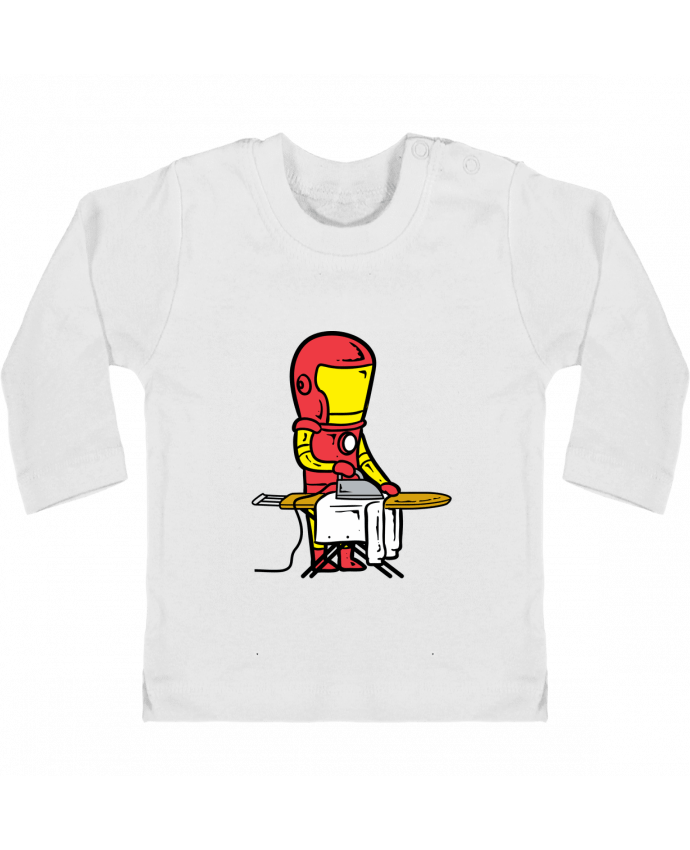Camiseta Bebé Manga Larga con Botones  Laundry shop manches longues du designer flyingmouse365