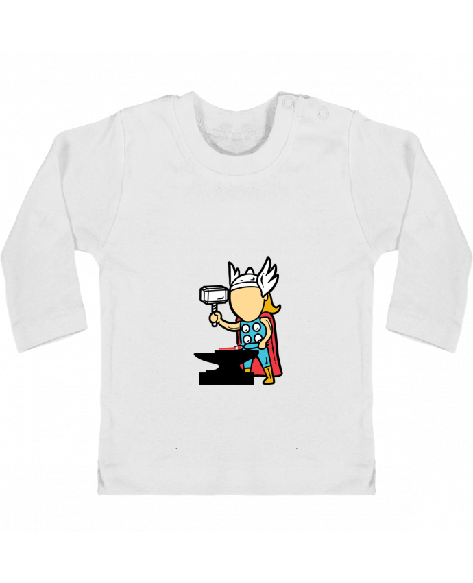 Baby T-shirt with press-studs long sleeve Metal Factory manches longues du designer flyingmouse365