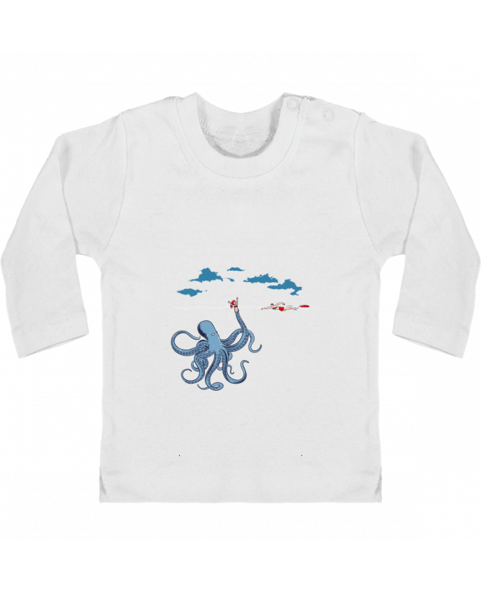 Camiseta Bebé Manga Larga con Botones  Octo Trap manches longues du designer flyingmouse365