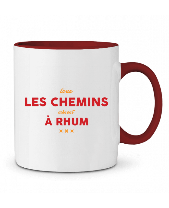 Mug bicolore Tous les chemins mènent à rhum - Apéro tunetoo