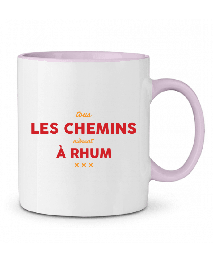 Mug bicolore Tous les chemins mènent à rhum - Apéro tunetoo