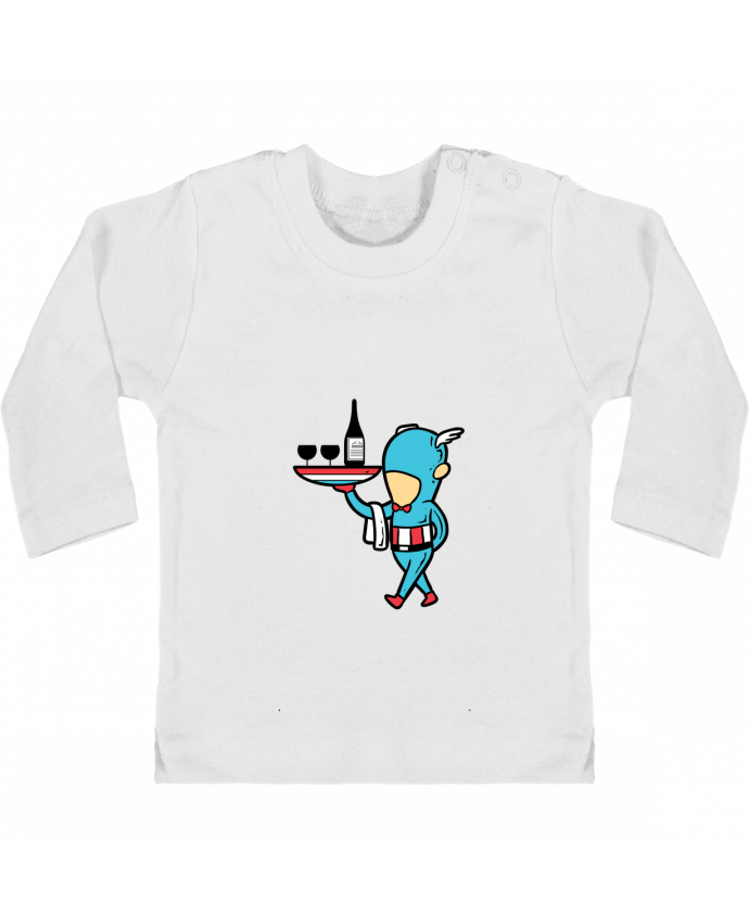 Camiseta Bebé Manga Larga con Botones  Restaurant manches longues du designer flyingmouse365