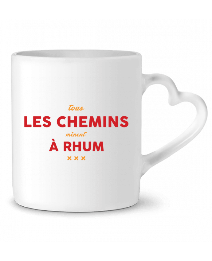 Mug coeur Tous les chemins mènent à rhum - Apéro par tunetoo