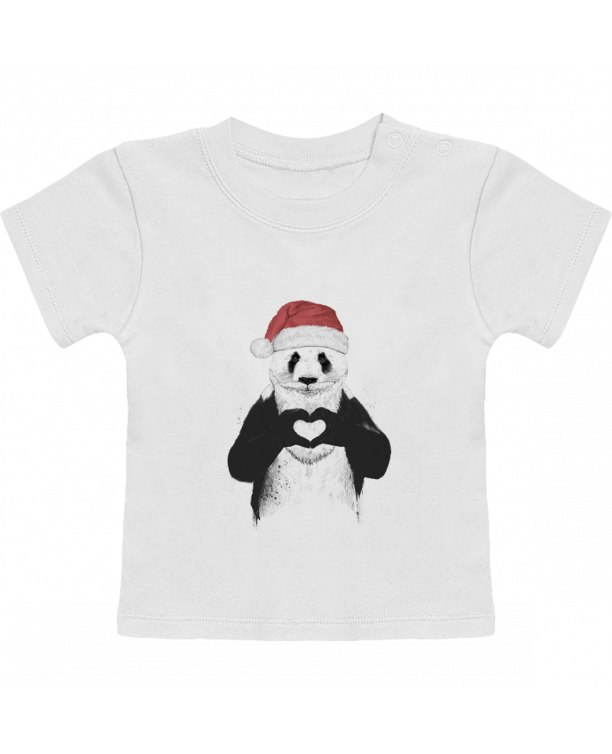 Camiseta Bebé Manga Corta Santa Panda manches courtes du designer Balàzs Solti