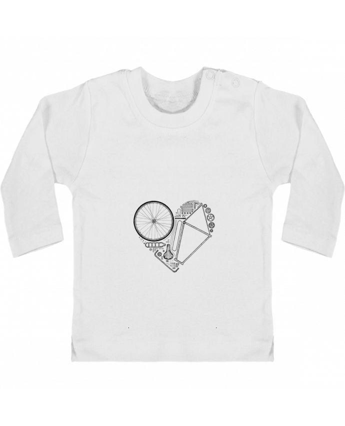 Baby T-shirt with press-studs long sleeve Love Bike manches longues du designer Florent Bodart