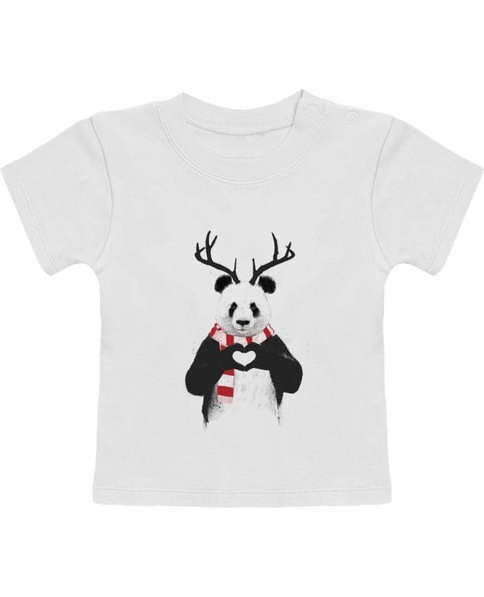 T-Shirt Baby Short Sleeve X-mas Panda manches courtes du designer Balàzs Solti