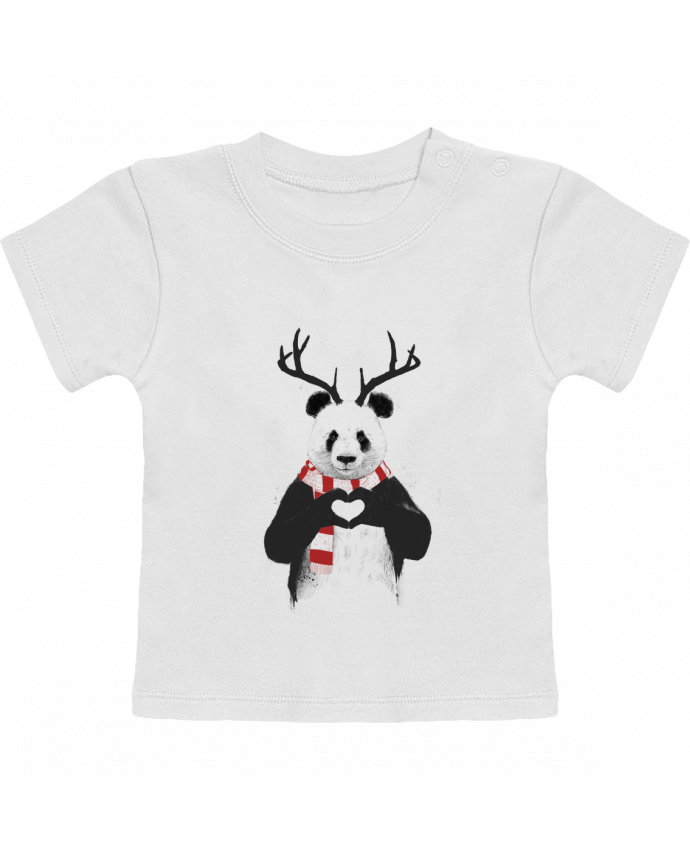 Camiseta Bebé Manga Corta X-mas Panda manches courtes du designer Balàzs Solti