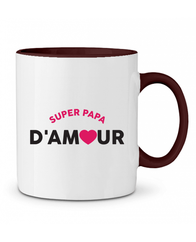 Mug bicolore Super papa d'amour tunetoo