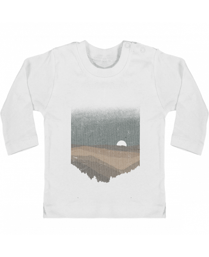 Baby T-shirt with press-studs long sleeve Moonrise Sepia manches longues du designer Florent Bodart