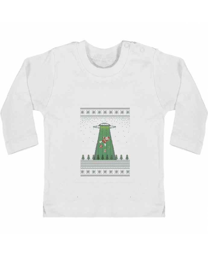 Baby T-shirt with press-studs long sleeve Goodbye to Boring Santa manches longues du designer Morozinka