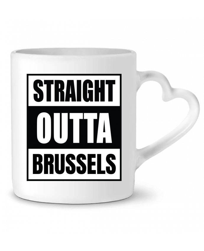 Mug coeur Straight outta Brussels par Cheerocki