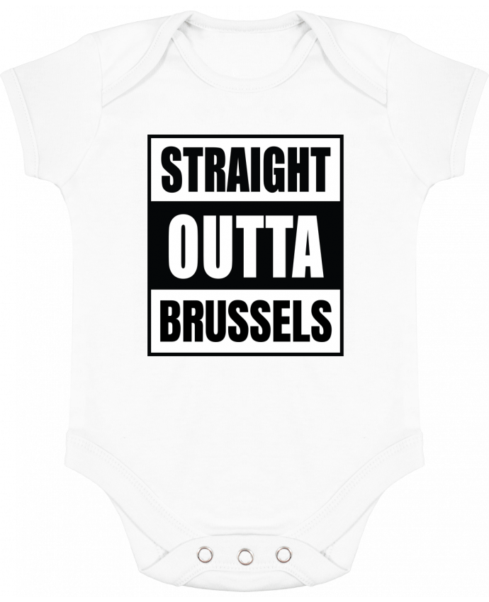 Body bébé manches contrastées Straight outta Brussels par Cheerocki