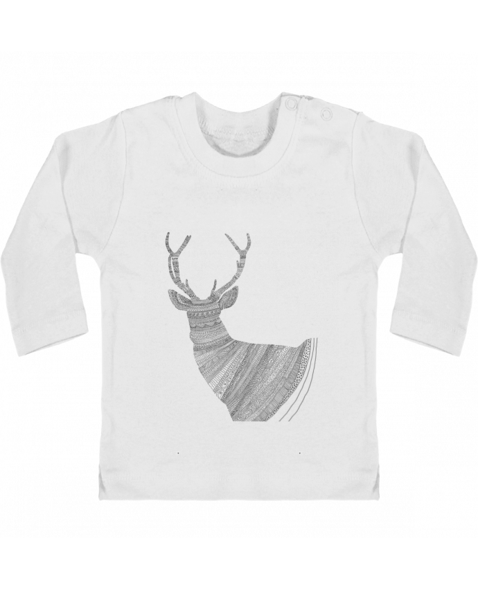 Baby T-shirt with press-studs long sleeve Stag transbyent manches longues du designer Florent Bodart
