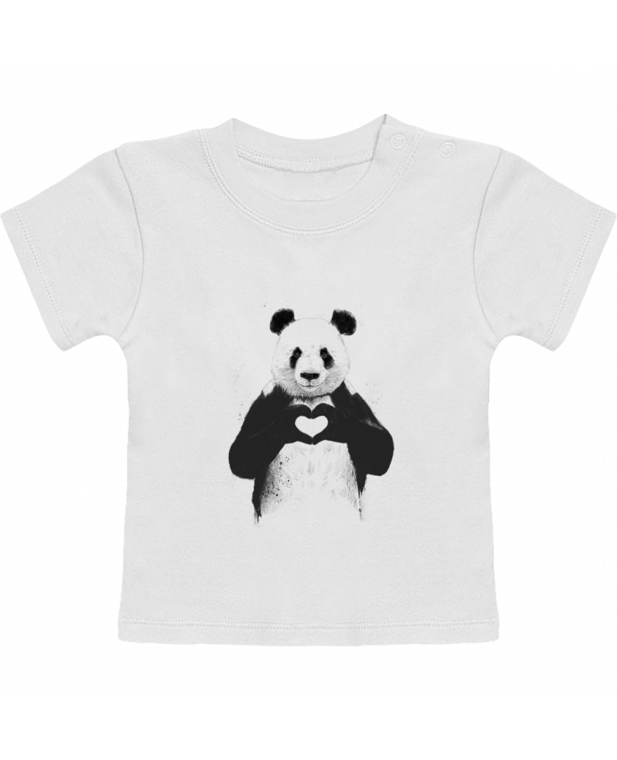 T-shirt bébé All you need is love manches courtes du designer Balàzs Solti
