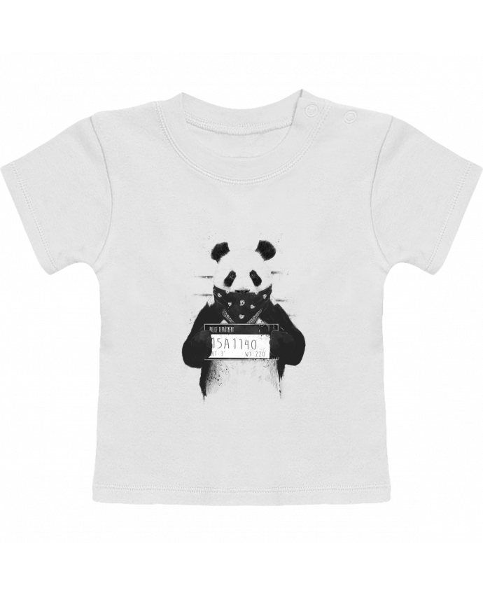 T-Shirt Baby Short Sleeve Bad panda manches courtes du designer Balàzs Solti