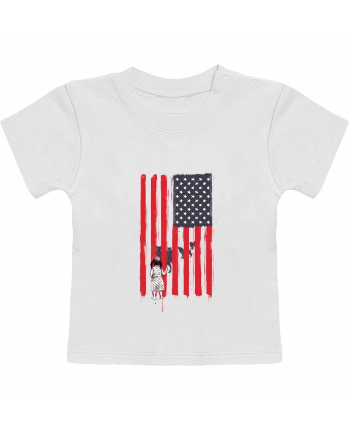 T-Shirt Baby Short Sleeve little_girl_and_wolvoes manches courtes du designer Balàzs Solti