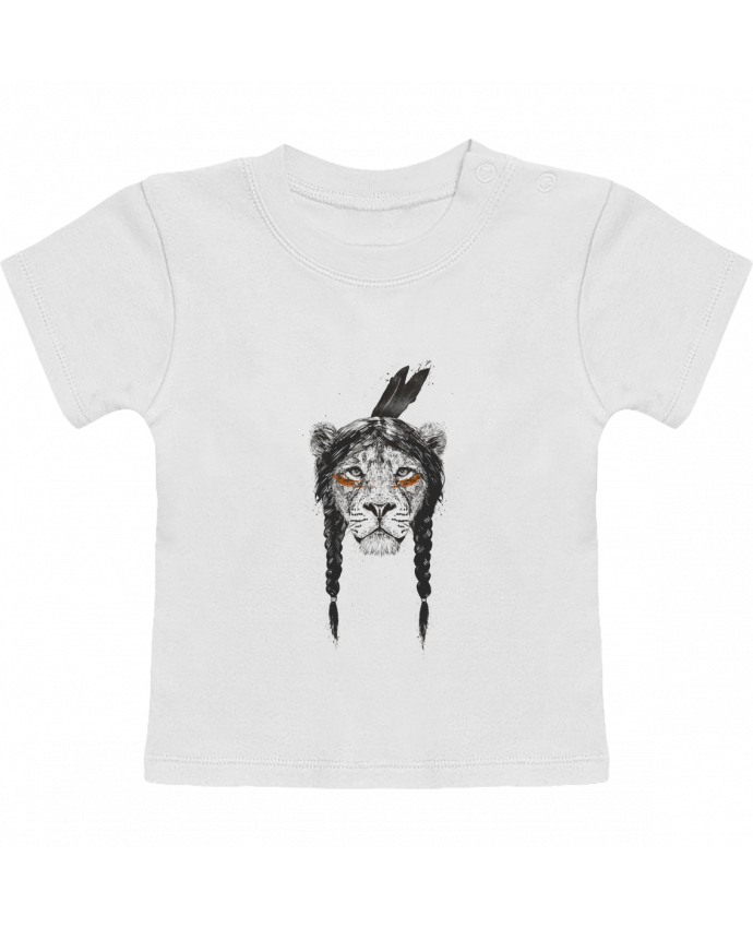 T-Shirt Baby Short Sleeve warrior_lion manches courtes du designer Balàzs Solti