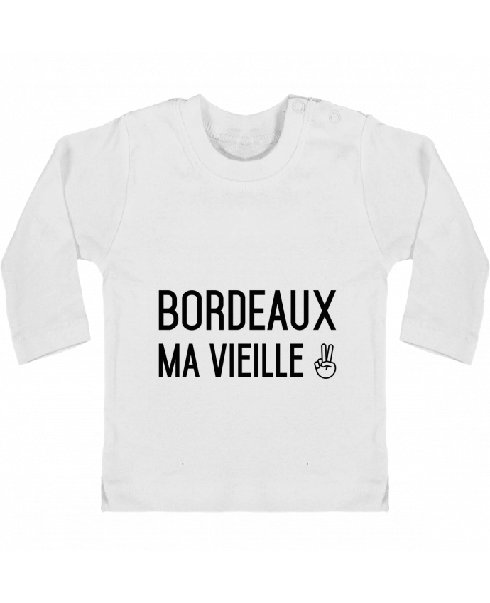 Baby T-shirt with press-studs long sleeve Bordeaux ma vieille manches longues du designer tunetoo