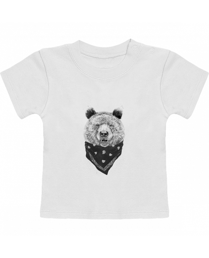 T-Shirt Baby Short Sleeve wild_bear manches courtes du designer Balàzs Solti