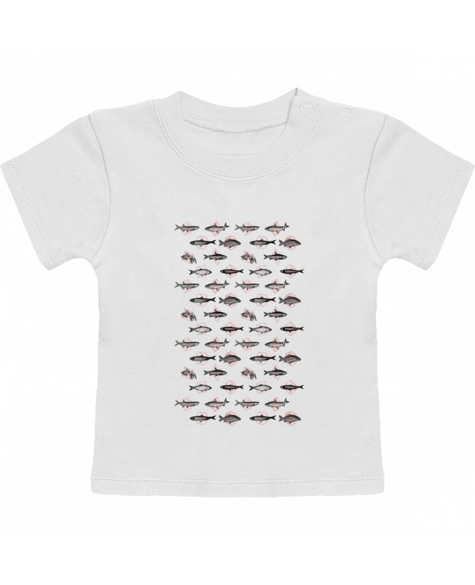 Camiseta Bebé Manga Corta Fishes in geometrics manches courtes du designer Florent Bodart