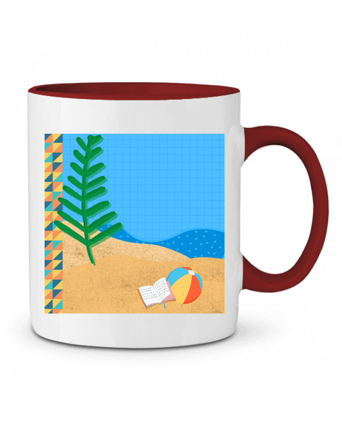 Mug bicolore La plage en été IzzieMonkey