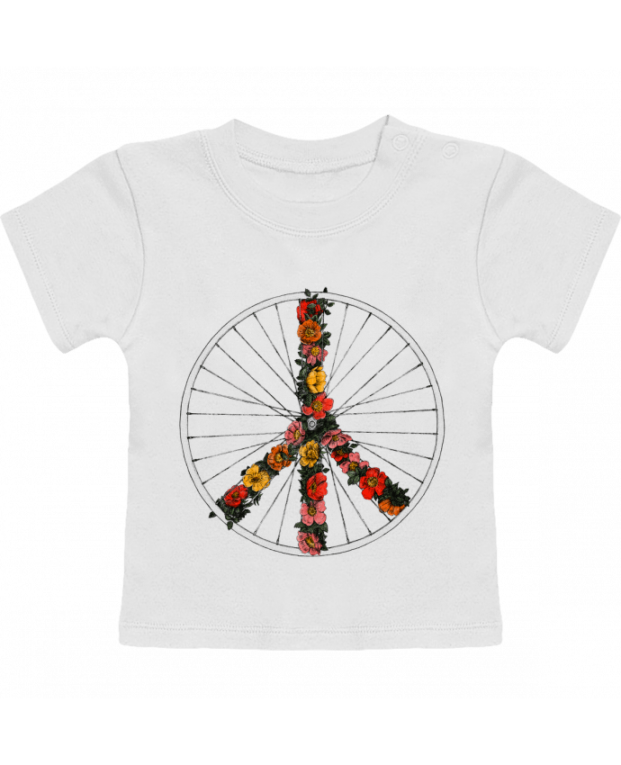 Camiseta Bebé Manga Corta Peace and Bike manches courtes du designer Florent Bodart