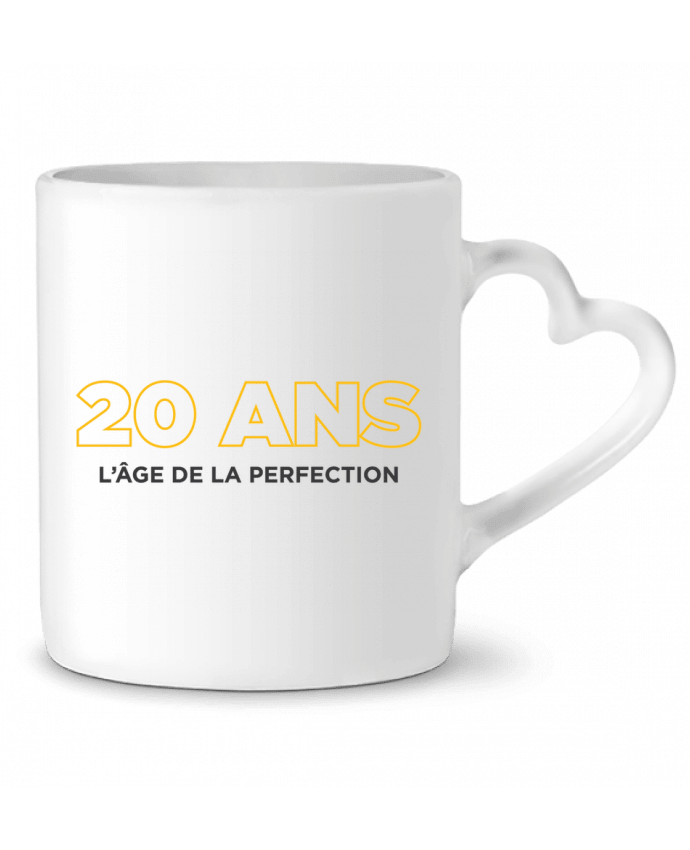 Mug coeur 20 ans l'âge de la perfection - Anniversaire par tunetoo