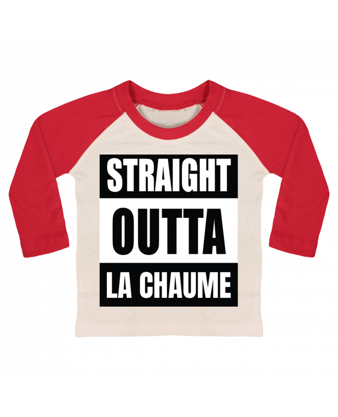 Tee-shirt Bébé Baseball ML Straight outta La Chaume par Cheerocki