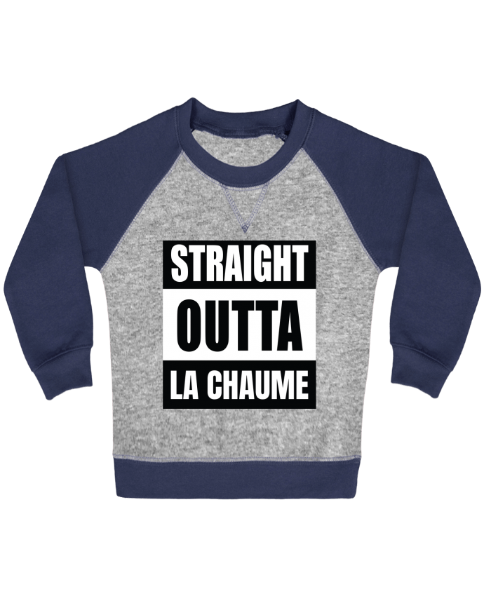 Sweat bébé manches contrastée Straight outta La Chaume par Cheerocki