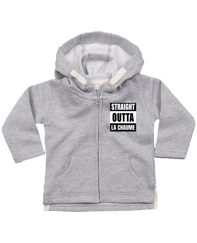 Sweat à capuche bébé zippé Straight outta La Chaume par Cheerocki