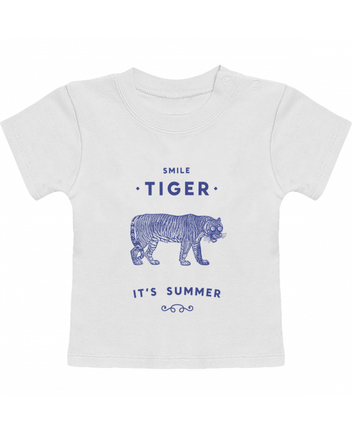 T-Shirt Baby Short Sleeve Smile Tiger manches courtes du designer Florent Bodart